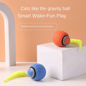 Pet eco-compatibile gravità cane gatto giocattolo intelligente palla rotolante elettrico auto da corsa di piccole dimensioni in gomma siliconica - Product Image 2
