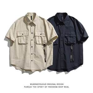 Japan Style Retro Workwear Long Short Sleeve <b>Men</b> 2024 Summer Trendy Outdoor Casual Versatile Youth Shirt <b>Jacket</b> - Product Image 3