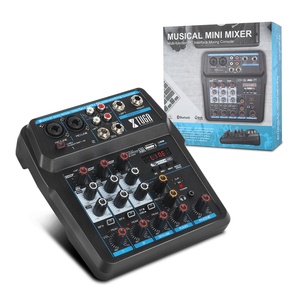 XTUGA AM4 Mixeur audio USB 4 canaux léger et portable en métal+ABS avec alimentation fantôme 48V pour usage domestique, bar et DJ - Product Image 5