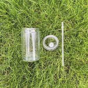 Us Warehouse Recyclable 16Oz Plastic Acrylic Soda Clear Transparent Cold and Hot Drinks <b>Beer</b> Coffee Mug Can Cup for Kid - Product Image 2
