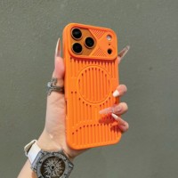 Étui de téléphone de luxe texturé effet magnétique rafraîchissant pour iPhone 17, coque de protection ultra-fine anti-chute sensation peau