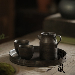 Handmade Pottery Teapot Cylinder Shape With Lid Kung Fu <b>Tea</b> <b>Set</b> Afternoon <b>Tea</b> Ceramic Filter Teapot - Product Image 4