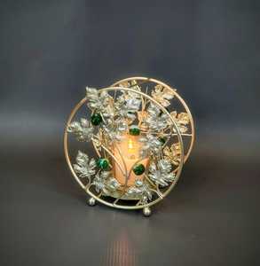 Buy Luxury Metal Candle Holder <b>Decorative</b> Leaf Design Tealight Holder Home <b>Decor</b> <b>Table</b> Centerpiece Gift Item - Product Image 6