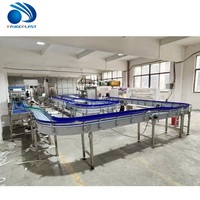 Chaîne de production CE entièrement automatique pour le remplissage de liquides, avec 32 pompes à piston, pour eau, huile, shampoing, détergent, et ligne de bouchage et d'étiquetage de bouteilles
