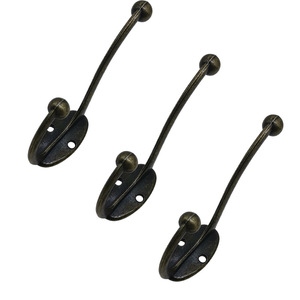 Hongzun Photo Frame Vintage <b>Wall</b> Mounted Double Coat <b>Hooks</b> With Hole Punching For Bathroom And Entryway Use - Product Image 4