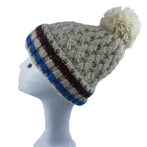 Bonnet <span class=keywords><strong>en</strong></span> tricot chaud pour adultes - Broderie 3D motif personnage - Voyage d'affaires, mode plage, fil d'<span class=keywords><strong>Islande</strong></span>, hiver, pompon personnalisé - Product Image 2