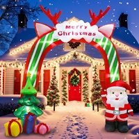 Ourwarm Décorations de Noël gonflables géantes pour l'extérieur, 10 pieds, avec Père Noël, Bonhomme de neige, Grinch, boule et bonbons, illuminées par LED