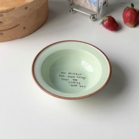 Bol en céramique coréen créatif Lelyi Ins avec bol profond de lettres contrastées de couleur haute beauté