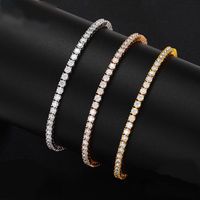 Collier en Moissanite de Haute Qualité, Testé au Diamant, Argent 925, 2mm 3mm 4mm 5mm, Chaîne Tennis VVS, Bijoux Hip-Hop