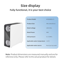 Purificateur d'eau compact KEMFLO 800U-F1 à commande tactile pour usage domestique et hôtelier, élimination du chlore et des odeurs, alimentation électrique