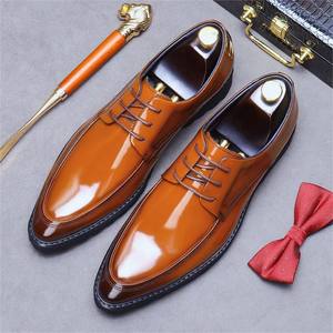 Zapatos de cuero para hombre, brogues modernos, calzado formal británico para negocios, zapatos casuales con punta redonda, zapatos de piel de vaca - Product Image 6