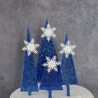 Acryl Kuchen Karte Weihnachten Doppels chicht Frohe Weihnachten Kuchen Plug-in Elch Schneeflocke Party Kuchen Dekoration
