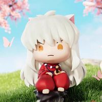 Baru 100% Asli Inuyasha Sitting Series Blind Box Figur Anime Mini Lucu Mainan Hiasan Meja Usia 14+