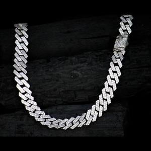 Collar de Cadena Cubana con Incrustaciones de Moissanita, Chapado en Oro sobre Plata de Ley 925, Estilo Hip Hop de Lujo - Product Image 2