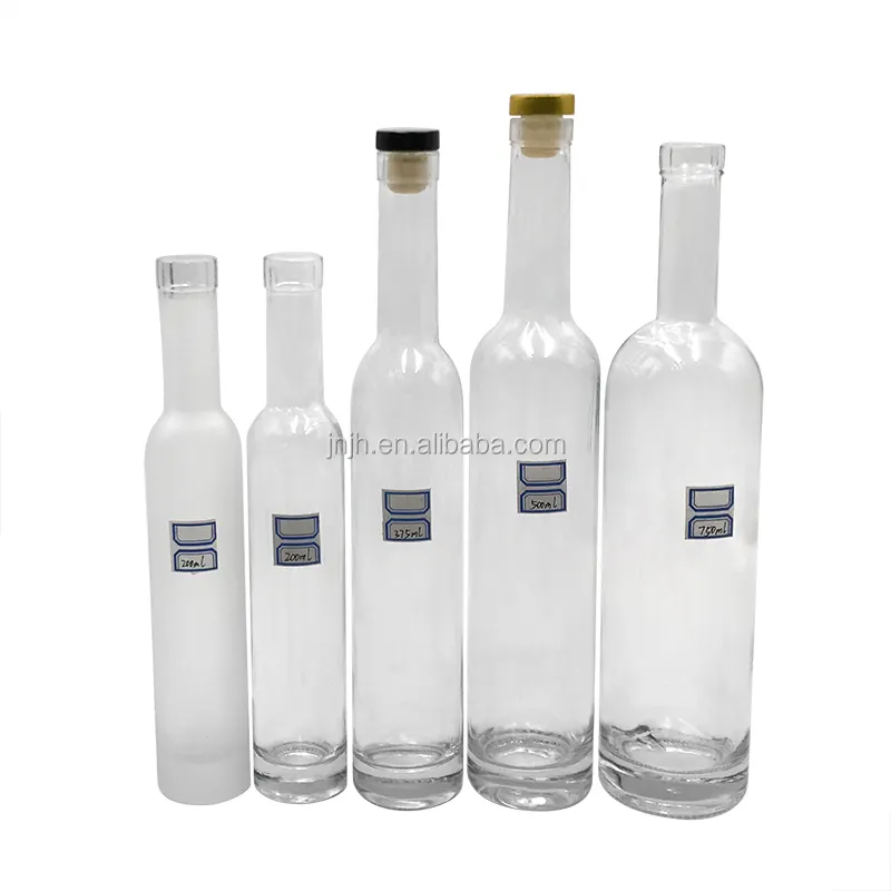 750ml Clear Glass Bordeaux Wine Bottle Flat-Bottomed Screw/ Clear Glass Woozy Bottles