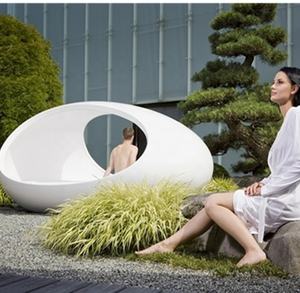 เตียงอาบแดดทรงไข่ทำจากไฟเบอร์กลาสกลางแจ้งแบบทันสมัยสำหรับรีสอร์ทห้องนอนครอบครัวทำในลานพักผ่อนที่จีน - Product Image 2