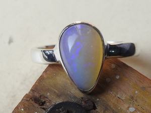 Australian Solid <b>Opal</b> Prong Setting Wedding <b>Ring</b>-<b>Silver</b>-October Birthstone-6.5US Size-Handmade Classic Jewelry Gift-Party-Third - Product Image 5