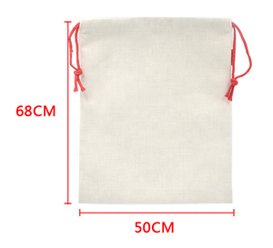 Moderno Sacco di Babbo <span class=keywords><strong>Natale</strong></span> in Lino con Coulisse 50x68 cm per Decorazioni Natalizie/Casa, Vendita all'Ingrosso, Sublimazione su Materiale Grezzo - Product Image 4