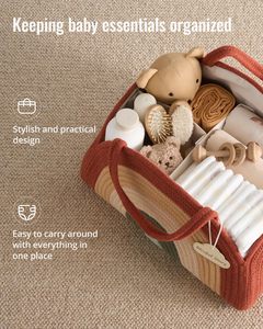 KUYUE-Panier pliant en corde tissé pour bébés, organisateur de couches pour nouveau-nés, garçons et filles - Product Image 5