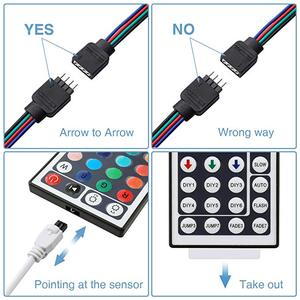 Bande LED Flexible DIY Blanc Chaud/RGB 5050 à Changement de Couleur, Étanche pour Maison, Cuisine, Chambre, Télécommande 44 Touches, USB, PVC - Product Image 5