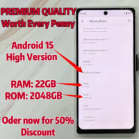 Smartphone 5G Android 15 de qualité supérieure, 7,7 pouces, S26 Ultra, 22 Go + 2 To, débloqué, Wi-Fi mondial, 108 MP, 8000 mAh – Meilleure vente