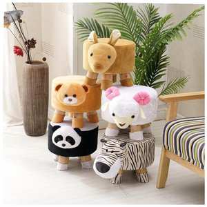 Pouf animal mignon en forme d'animal, tabouret en <span class=keywords><strong>bois</strong></span> de pin pour enfants, pouf pour enfants, animal de grande taille, marchepied pour animaux de compagnie - Product Image 3