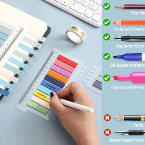 Morandi Cute Style <b>Sticky</b> <b>Notes</b> with Self-Adhesive Transparent Tabs PET Index Paste PP Ruler Memo Pad for Office or School Use - Product Image 4