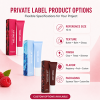 Baume à lèvres hydratant végétalien waterproof à marque privée, emballage rose personnalisé, au peptide