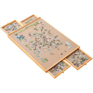 Holz Puzzle Board tragbare Puzzle Board Puzzle Puzzle Board mit Schubladen