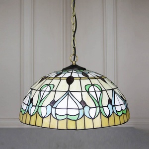LongHuiJing Baroque Pattern 20Inch Chandelier Pendant <b>Lighting</b> Tiffany Stained Glass Lamp Style Ceiling Lamps - Product Image 4