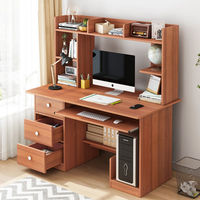 32 inch uitschuifbare computertafel werkstation meerdere laden bruin walnoot houten sta-bureauframe thuiskantoor meubilair voor