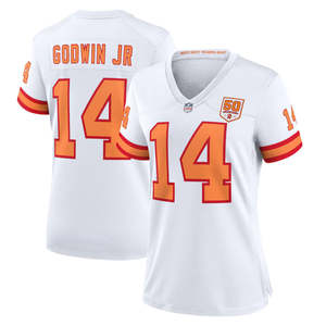 เสื้อฟุตบอลอเมริกันทีมทีมปัมปาเบย์ ฤดูกาลที่ 50 ปี 2025 สำหรับผู้หญิง ปักโลโก้ ชุดกีฬา ระบายอากาศได้ดี สำหรับผู้ใหญ่ - Product Image 5