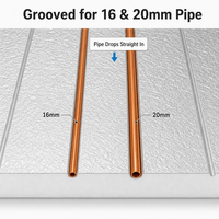 Panneau d'isolation pour chauffage par le sol en aluminium pré- rainuré XPS pour tuyau radiant hydronique de 20 mm, utilisation en salle de bain, durée de vie illimitée
