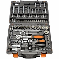 Jeu de douilles à chocs métriques 87 pièces, carrées, en CR-V, qualité industrielle, avec cliquet et mallette de rangement, OEM