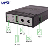 Batería Portátil de Respaldo WGP con Entrada de CC 5V 9V 12V, Mini UPS para Router WiFi, Módem, CCTV