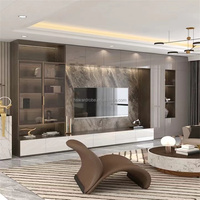 Meuble TV de Luxe en Bois, Design Moderne Extensible avec Rangement, Style Ferme, pour Appartement, Hôtel, Taille Personnalisable, Salon