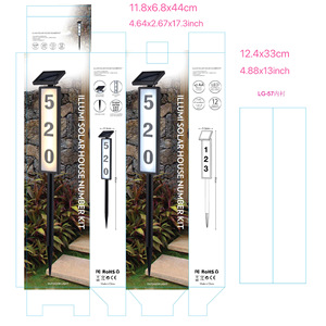 Luz Solar para Número de Casa, Letrero Luminoso para Puerta con Panel Solar, 11.8x6.8x44cm - Product Image 1
