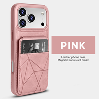 Étui de luxe en cuir PU pour iPhone 12 13 14 15 16 17 Pro Max avec porte-cartes, support pliable et protection antichoc