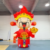 Personnage gonflable géant personnalisé du Dieu de la Richesse du Nouvel An Chinois pour décorations extérieures/événements/centres commerciaux/parcs