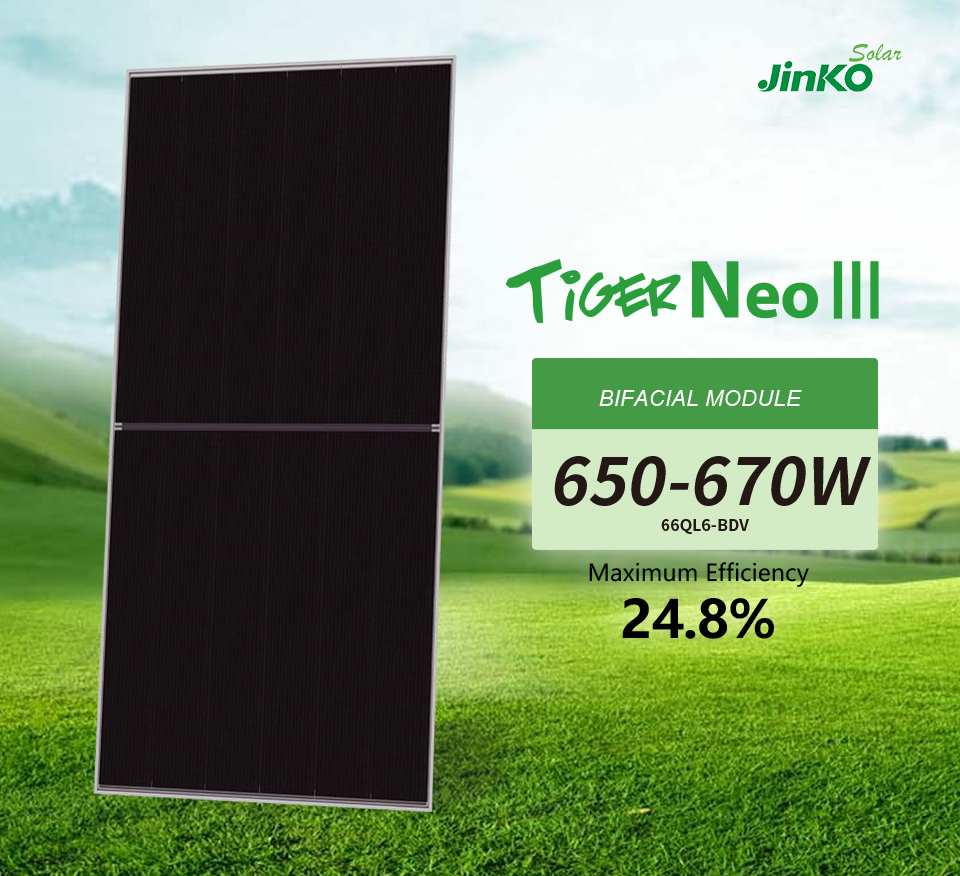 <strong>2026</strong> Best Seller Top Brand Jinko <strong>Solar</strong> 645w 650w 655w Tiger Neo 3 66QL6-BDV N Type Topcon <strong>Solar</strong> <strong>Panel</strong> for Industrial Use