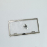 Marco para Matrícula, Oculta el Número de la Placa, Acero Inoxidable Sólido Plateado, Personalizable, Metálico, Estilo Americano