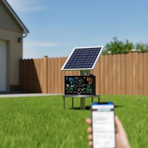 Estación Meteorológica Solar Vevor 7 en 1 con Pantalla de 7.5 Pulgadas, Sensor Interior/Exterior con Wi-Fi, Monitor de Temperatura, Velocidad del Viento y Lluvia - Product Image 2