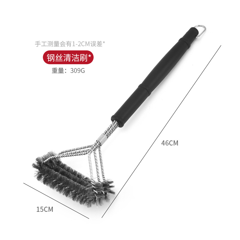 Three-row wire cleaning brush
