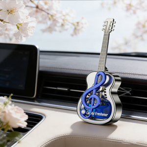 เครื่องกระจายกลิ่นหอมในรถยนต์ พลาสติก รูปทรงกีตาร์ เครื่องฟอกอากาศแบบติดช่องระบายอากาศ กลิ่นหอมธรรมชาติ ดีไซน์<span class=keywords><strong>สัญลักษณ์</strong></span>ดนตรี ไม่ใช้<span class=keywords><strong>ไฟฟ้า</strong></span> - Product Image 3