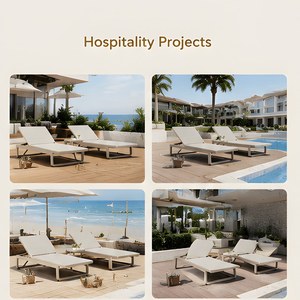Muebles de exterior de lujo, tumbona de aluminio para playa, tumbona para <span class=keywords><strong>Hotel</strong></span>, Patio, piscina, tumbona, muebles de restaurante, tumbonas de Metal - Product Image 2