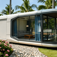 Maison capsule modulaire à deux étages de luxe à bas prix, 2 chambres, 40 pieds, maison préfabriquée mobile, conteneur, villa capsule pour l'extérieur