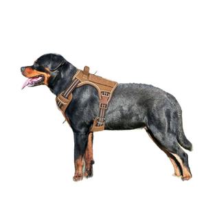 Correa retráctil de perro grande marrón, diseño táctico resistente, bufanda de liberación rápida, remache de encaje, servicio de control fácil, entrenamiento No - Product Image 4