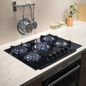 Cuisinière à gaz 5 brûleurs en fer avec plaque <span class=keywords><strong>de</strong></span> <span class=keywords><strong>cuisson</strong></span> en verre trempé intégrée Classe B Alimentée par batterie pour hôtels et foyers - Product Image 4