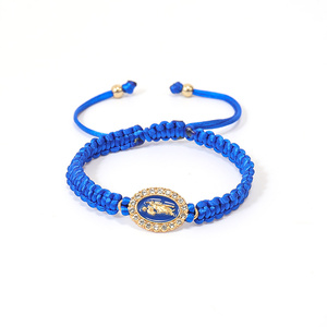 Bracelet religieux en fil tissé à la main avec motif de la Vierge Marie, bijoux mexicains, Virgencita San Judas, bracelet catholique - Product Image 5