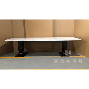 Good Quality Unique White Marble Top Black Wood Base Dinning Room Desk <b>Table</b> Rectangle <b>Dining</b> <b>Table</b> Set Rectangle <b>Table</b> - Product Image 4